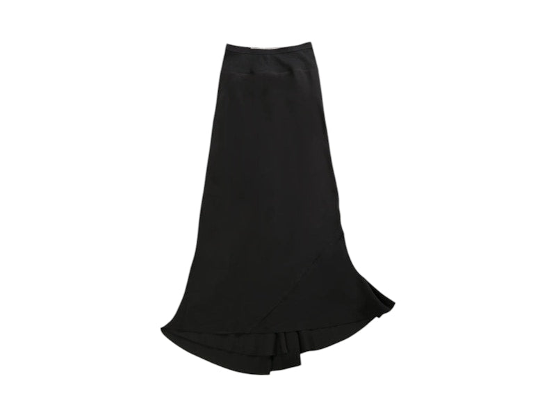 Rick Owens Charmeuse Calf Bias Skirt Black