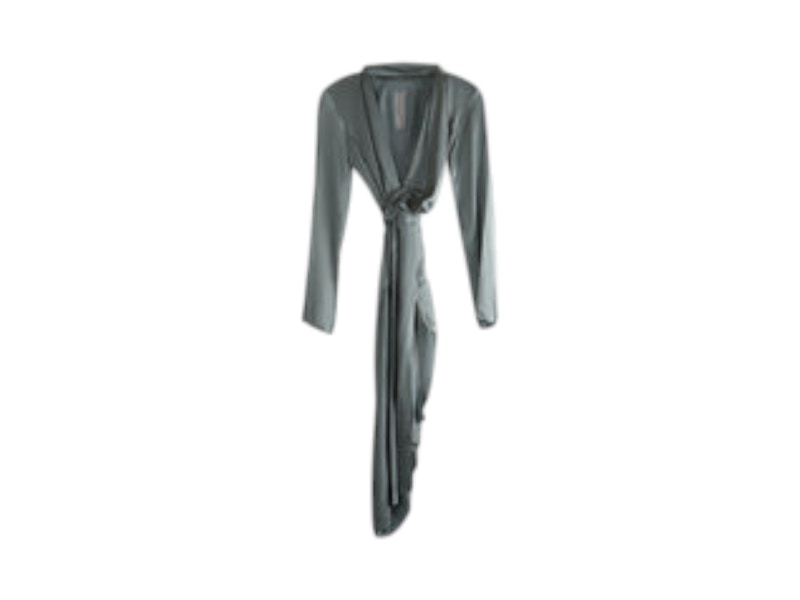 Rick Owens Charmeuse Wrap Dress Washed Indigo