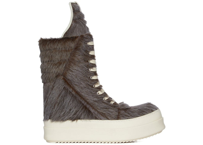 Rick Owens Concordians Mega Geobasket Unshaved Cow Leather Indigo Milk