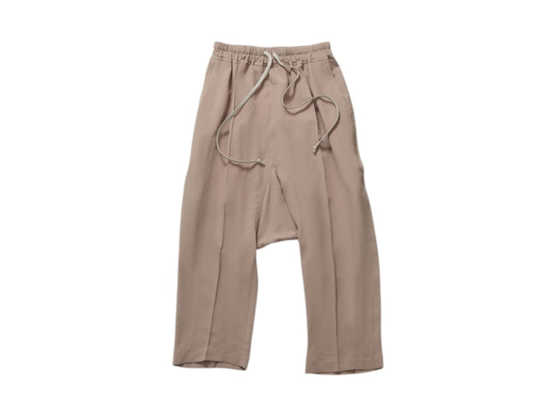 Rick Owens Crepe Drawstring Cropped Pants Celadon