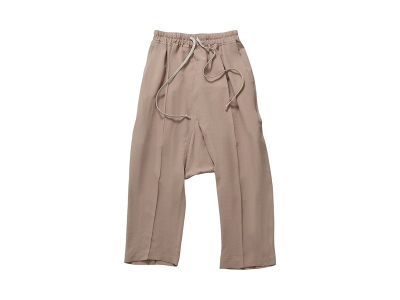 Rick Owens Crepe Drawstring Cropped Pants Flesh