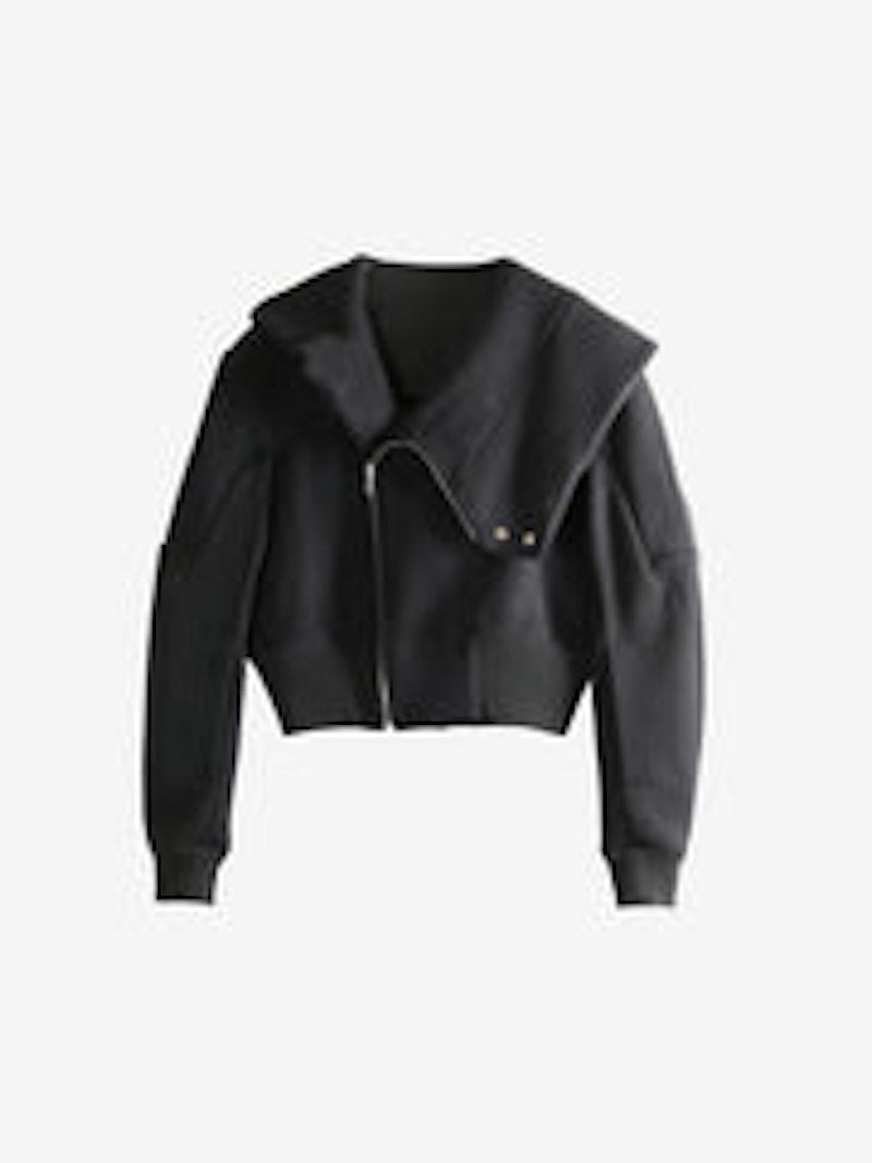 Rick Owens Cropped Hooded Flight Jacket Black