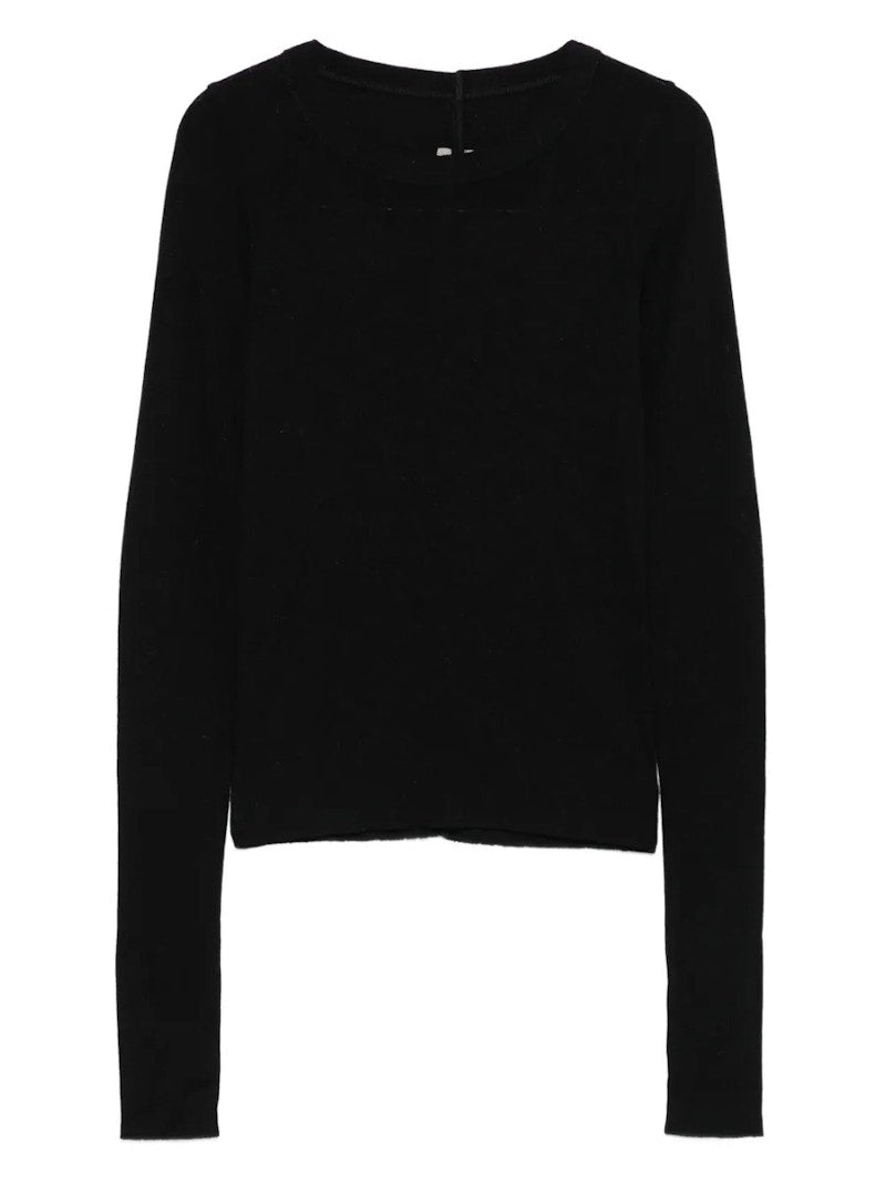 Rick Owens Cropped Rib LS T-shirt Black