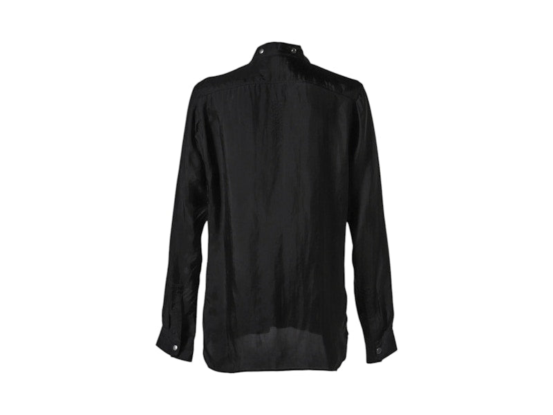 Rick Owens Cupro Larry Fogpocket Shirt Black