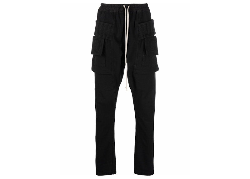 Rick Owens DRKSHDW Creatch Cargo Drawstring Pants Black