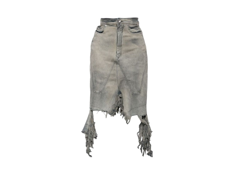 Rick Owens DRKSHDW Denim Slivered Skirt Sky