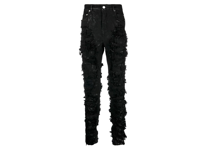 Rick Owens DRKSHDW Distressed Slim Fit Jeans Black