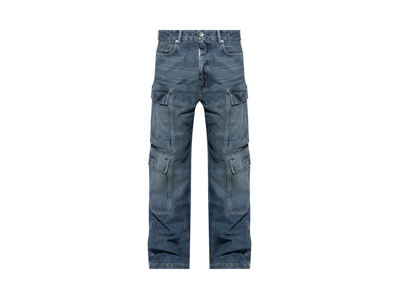 Rick Owens DRKSHDW Double Cargo Jeans Washed Indigo