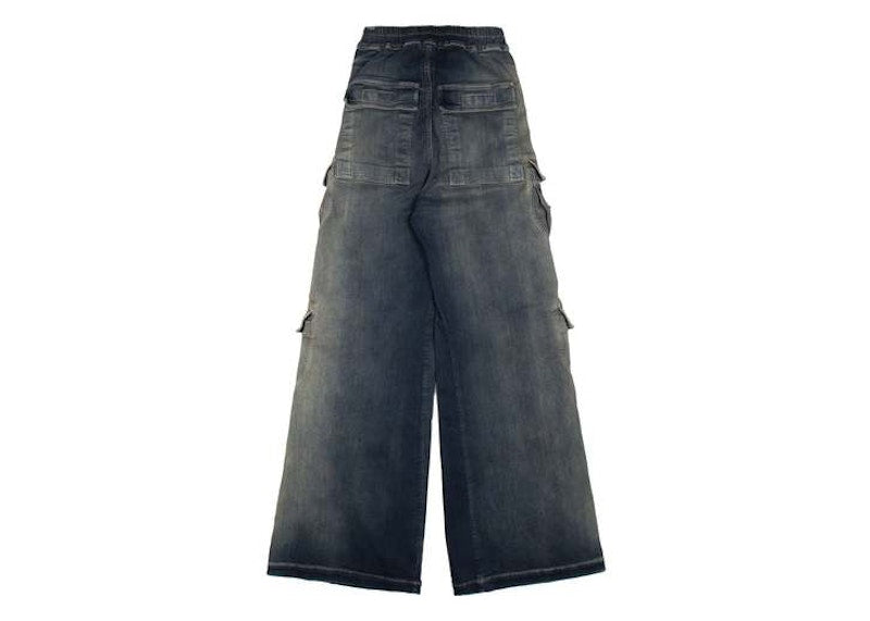 Rick Owens DRKSHDW EDFU Double Cargo Jumbo Belas Degrade Stretch Denim Mineral Pearl