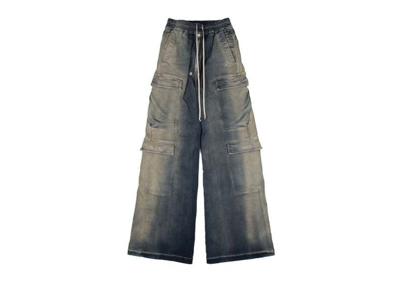 Rick Owens DRKSHDW EDFU Double Cargo Jumbo Belas Degrade Stretch Denim Mineral Pearl