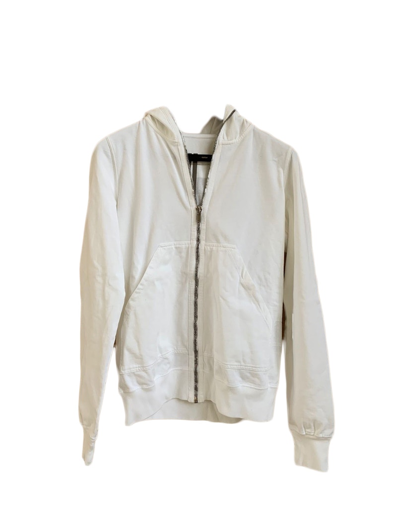 Rick Owens DRKSHDW Gimp Zip Hoodie Chalk White/Black