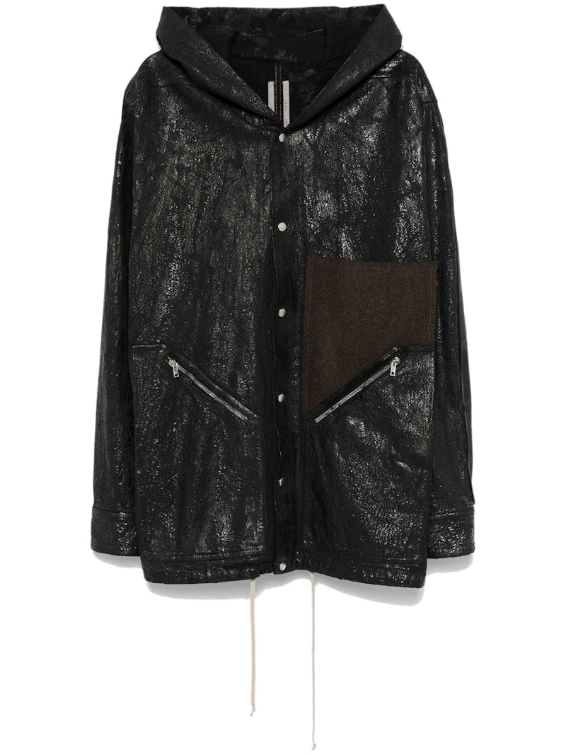 Rick Owens Denim Tour Hoodie Black/Brown/Black