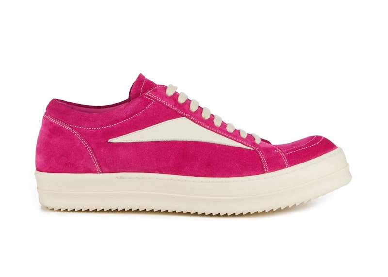 Rick Owens EDFU Vintage Sneaks Velour Suede Hot Pink Milk White (Women's)