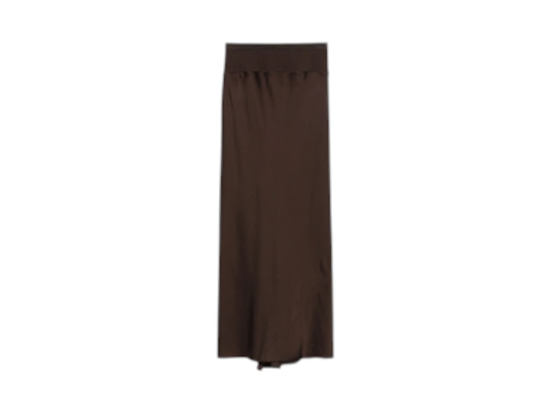 Rick Owens Gonna Calf Bias Skirt Mahogany