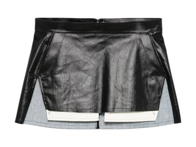 Rick Owens Gonna In Denim Fog Cutoff Mini Skirt Black