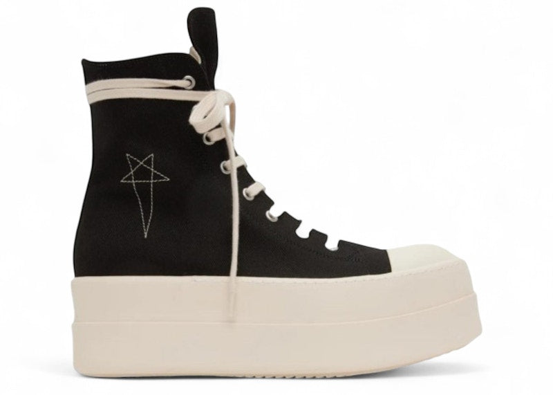 Rick Owens Hollywood DRKSHDW Double Bumper High Brushed Cotton Black Milk