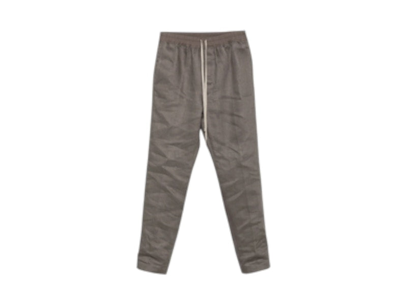 Rick Owens Linen Drawstring Slim Long Pants Dust