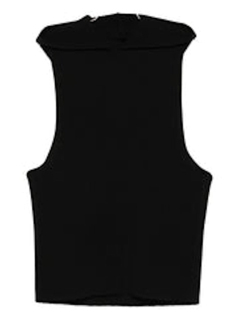 Rick Owens Maglia Hooded Tank Top Black