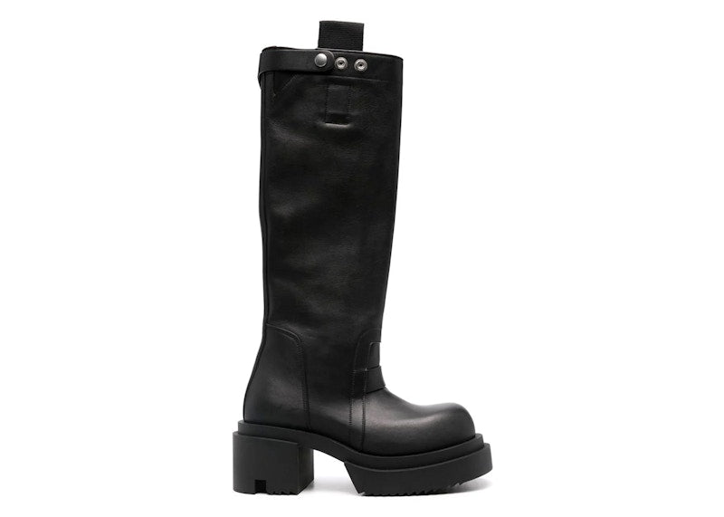 Rick Owens Porterville Knee Pull On Bogun Boot Black (Women's)