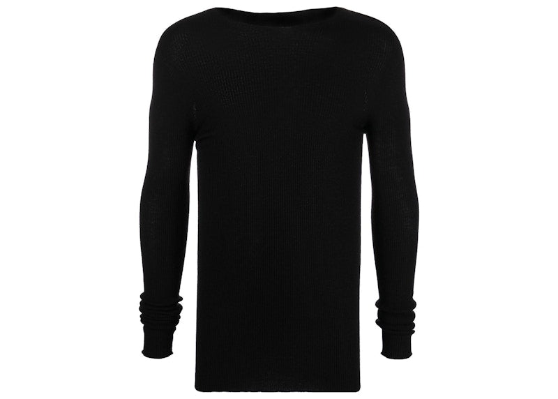 Rick Owens Ribbed Round Neck Sweater Black