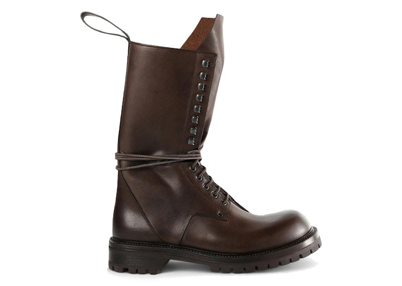 Rick Owens Stivali Army Laced Boot Brown