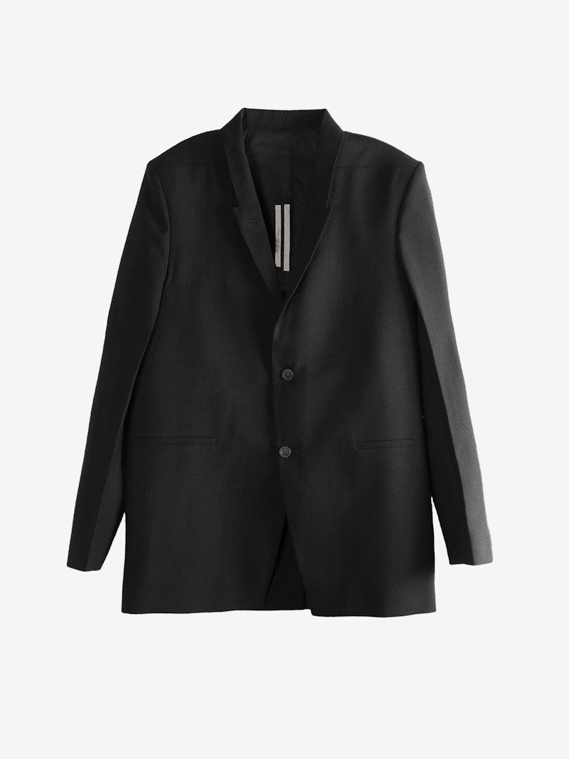 Rick Owens Virgin Wool Concordian Jacket Black