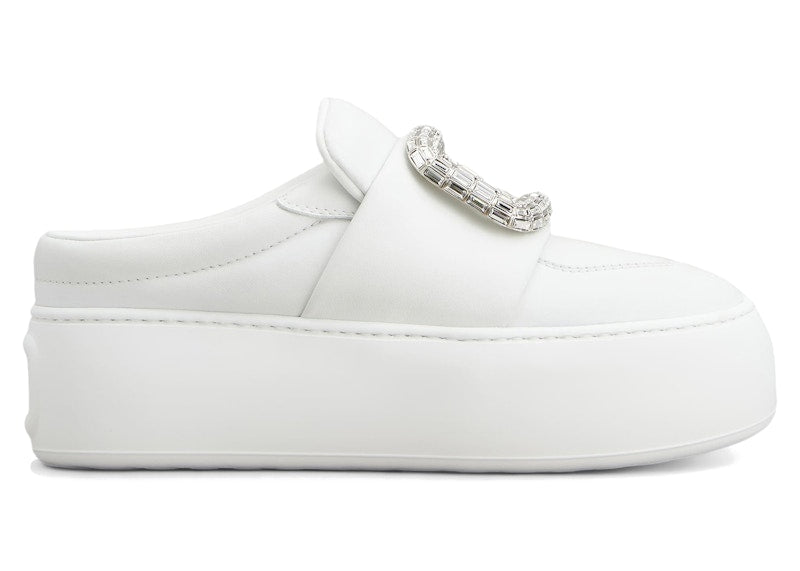 Roger Vivier Viv' Up Mules White Crystal Buckle (Women's)