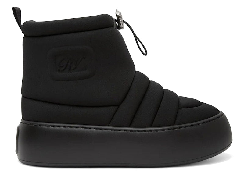 Roger Vivier Viv' Winter Puffy Ankle Boots Black Crystal Buckle (Women's)