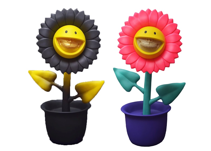 Ron English Pink Smiley Grin and Black Smiley Grin Figure (Set of 2) Multi