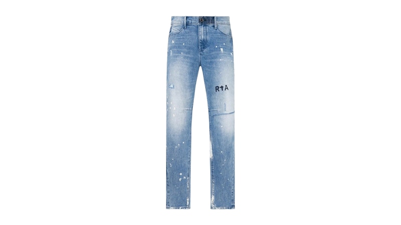 RtA Clayton Jean Distressed White Paint/Blue