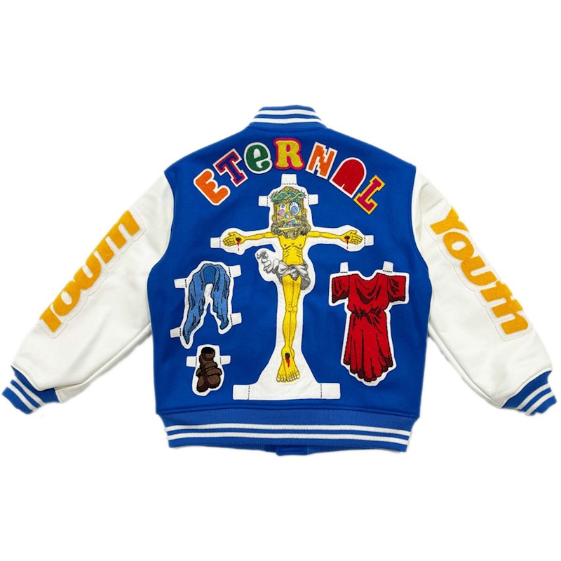Saint Mxxxxxx x Takashi Murakami Stadium Jacket Blue