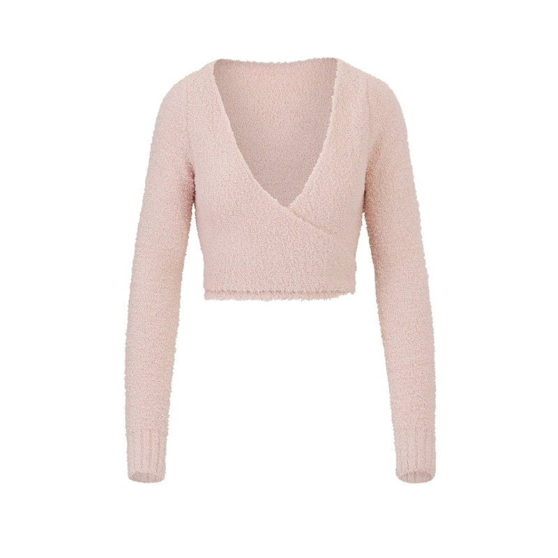 SKIMS Cozy Knit Wrap Top Dusk