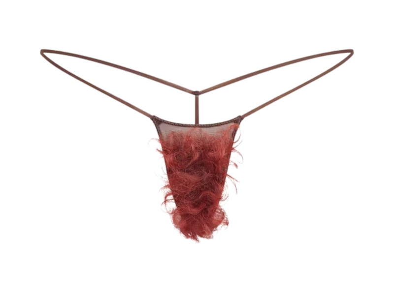 SKIMS Faux Hair Micro String Thong Cocoa Ginger Curly