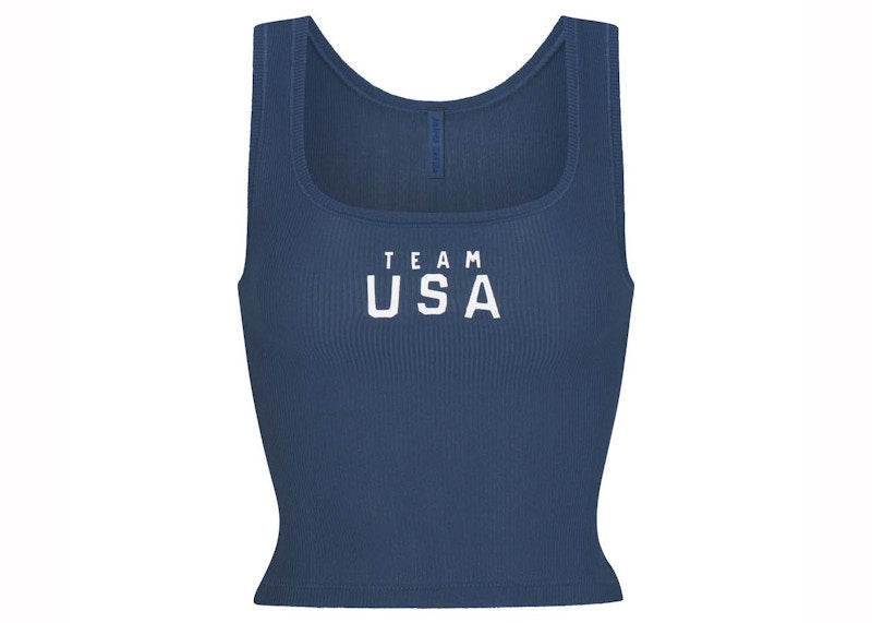 SKIMS For Team USA Cottom Rib Olympic Tank Navy