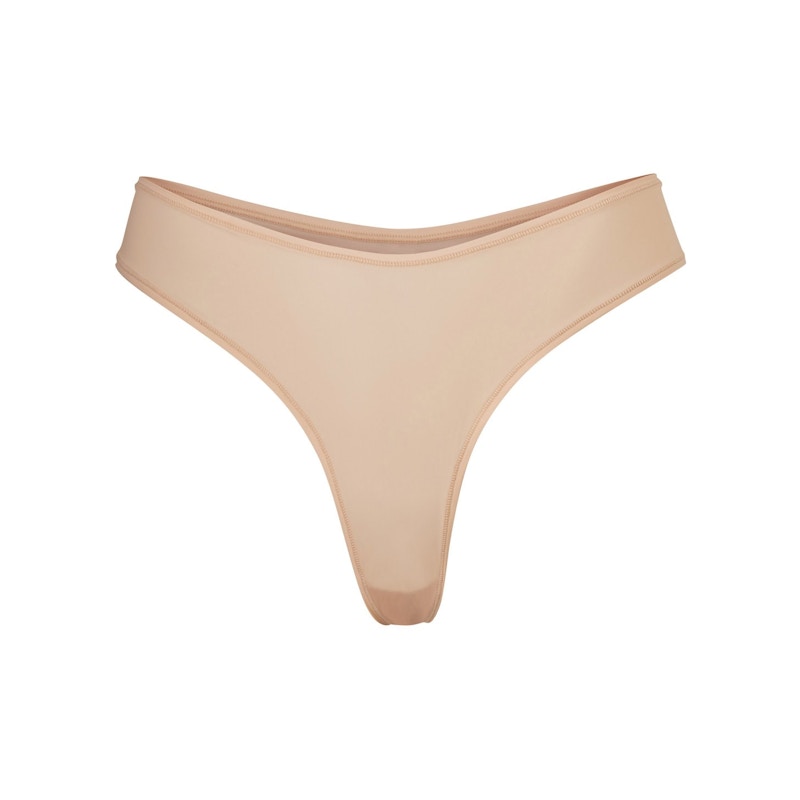 SKIMS Jelly Sheer Dipped Thong Clay