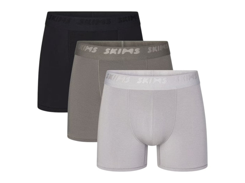 SKIMS Men's 3" Stretch Boxer Brief (3 Pack) Gunmetal Multicolor