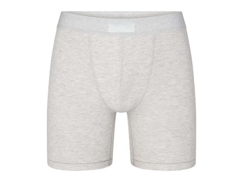 SKIMS Men's 5" Cotton Boxer Brief Light Heather Grey