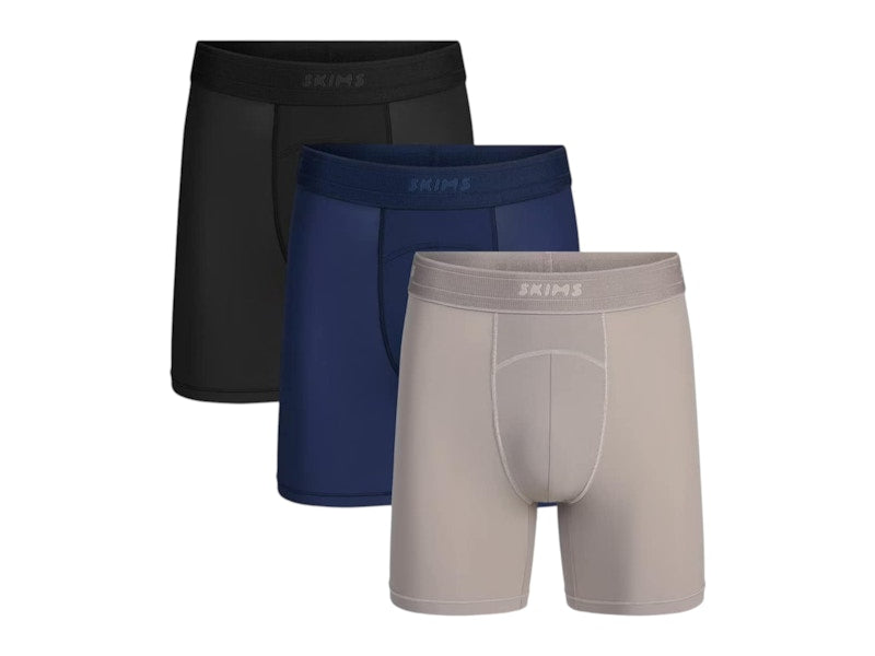 SKIMS Men's 5" Flex Boxer Brief (3 Pack) Navy Smoke Multicolor