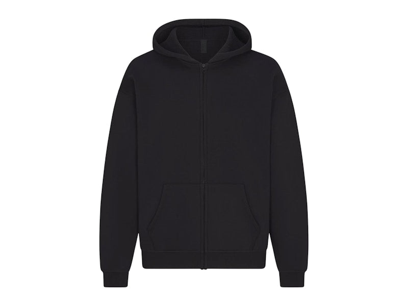 SKIMS Men's Relaxed Zip Up Hoodie Washed Onyx