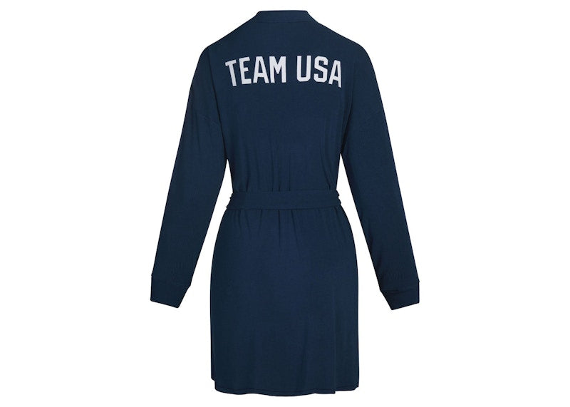 SKIMS Olympic Capsule Rib Robe Navy