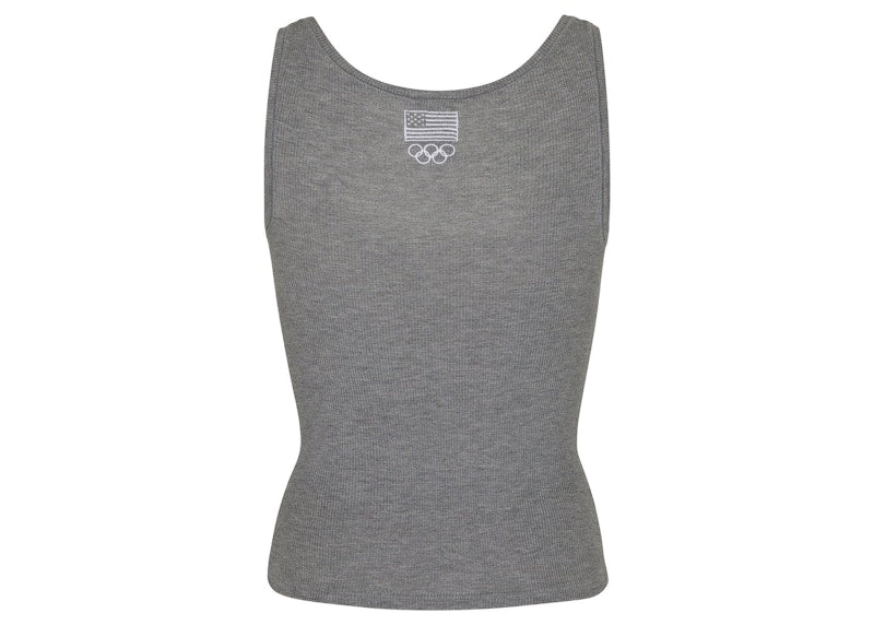 SKIMS Olympic Capsule Rib Scoop Tank Heather Grey