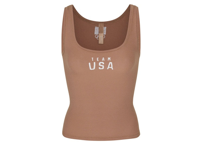 SKIMS Olympic Capsule Rib Scoop Tank Sienna