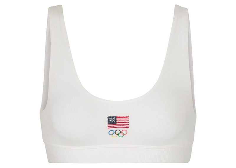 SKIMS Olympic Capsule Sleep Bra White