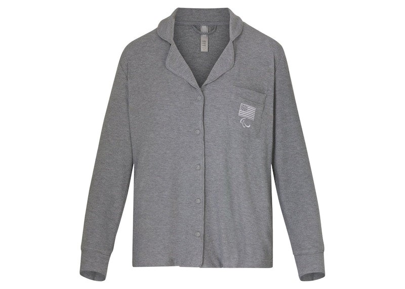 SKIMS Paralympic Capsule Jersey Sleep Set Heather Grey
