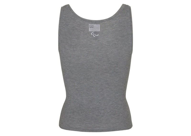 SKIMS Paralympic Capsule Rib Scoop Tank Heather Grey