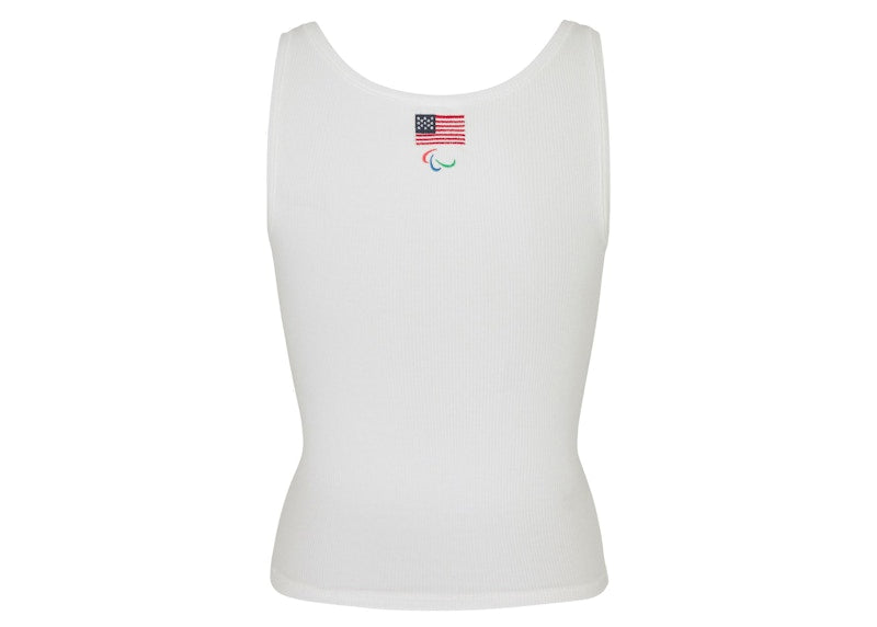 SKIMS Paralympic Capsule Rib Scoop Tank White