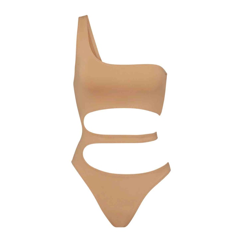 SKIMS Swim One Shoulder Monokini Ochre