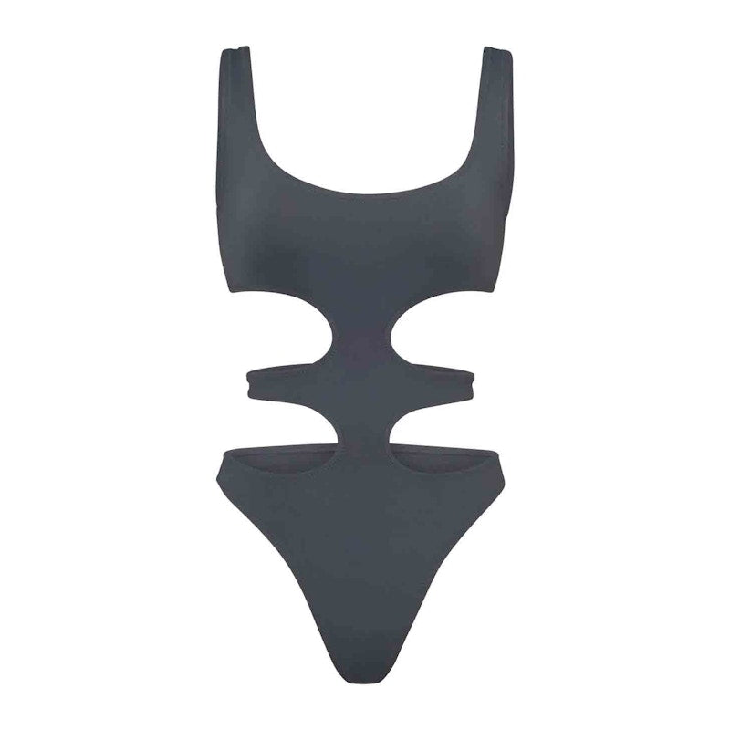 SKIMS Swim Tank Monokini Gunmetal
