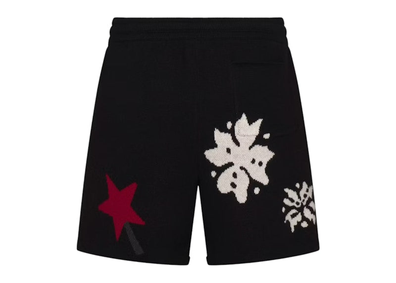 SKIMS x Cactus Plant Flea Market Cotton Knit Intarsia Short Onyx Teddy Bear Snow Print