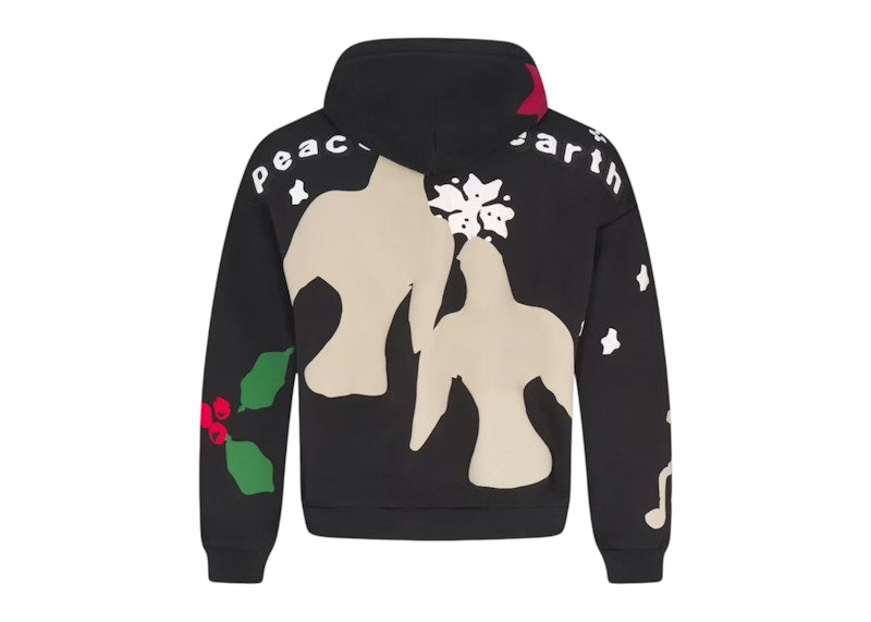 SKIMS x Cactus Plant Flea Market Heavyweight Fleece Mens Relaxed Zip Up Hoodie Onyx Teddy Bear Print
